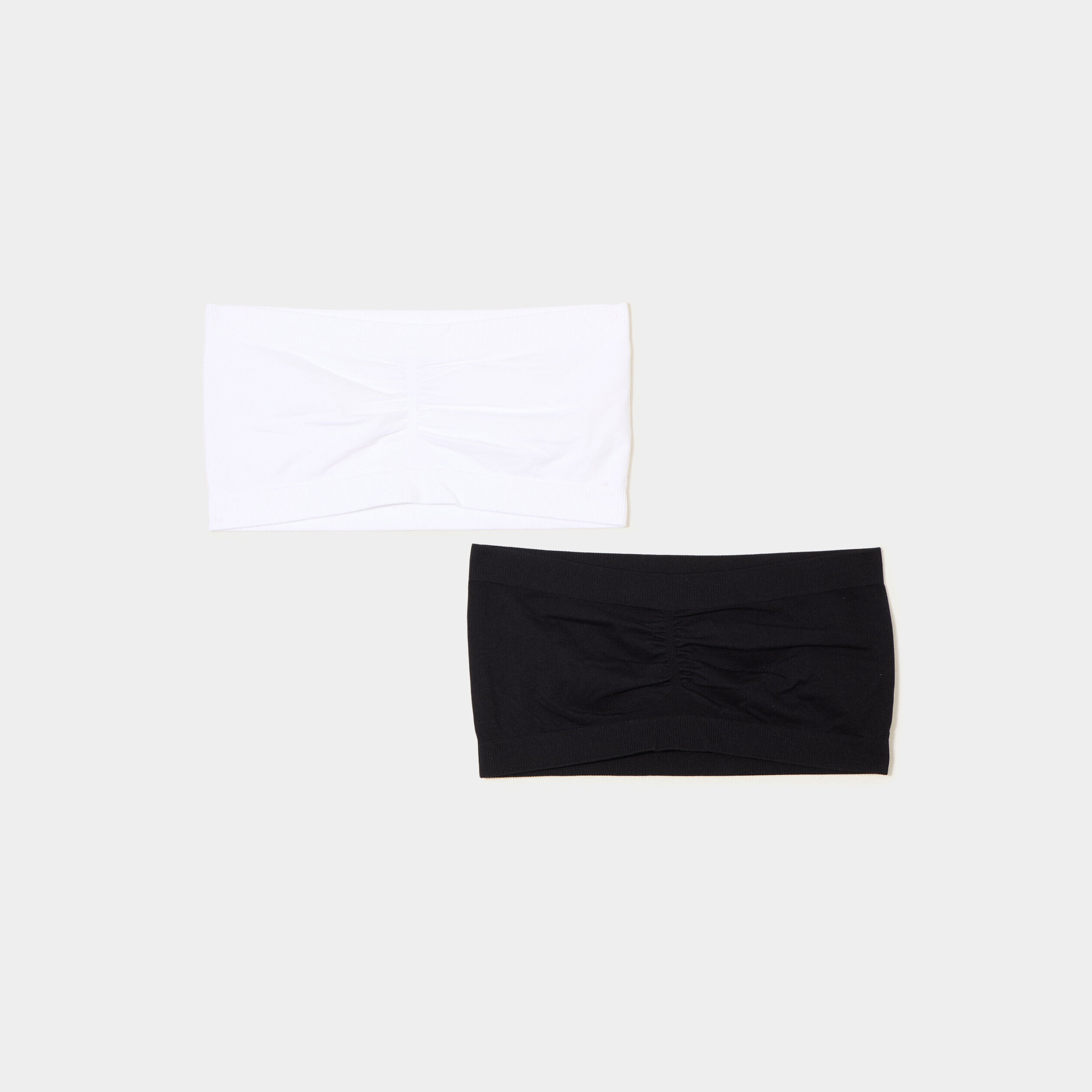 Lot 2 bandeaux coton sans armatures blanc femme LH