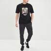 T-shirt en coton Attaque des Titans noir homme