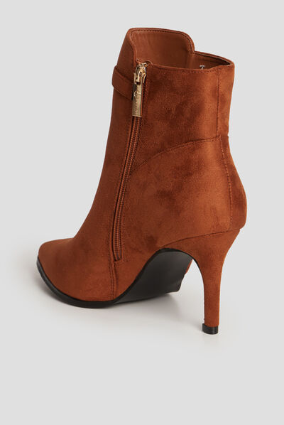 Bottines boucles et talons aiguilles marron femme
