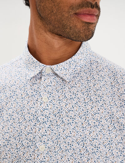 Chemise ajust&eacute;e manches longues multicolore homme