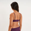 Soutien-gorge bandeau bretelles fines prune femme