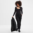 T-shirt côtelé avec ouverture Liberto noir femme
