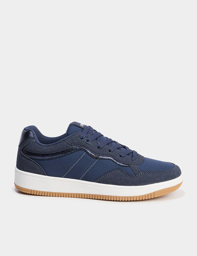 Tennis basses à lacets bleu marine femme