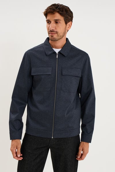 Surchemise zipp&eacute;e s&eacute;chage rapide bleu fonc&eacute; homme