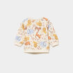 Sweat molleton col rond &eacute;paule boutonn&eacute;e ecru b&eacute;b&eacute; gar&ccedil;on