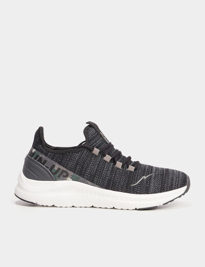 Baskets running lacets élastiqués noir homme