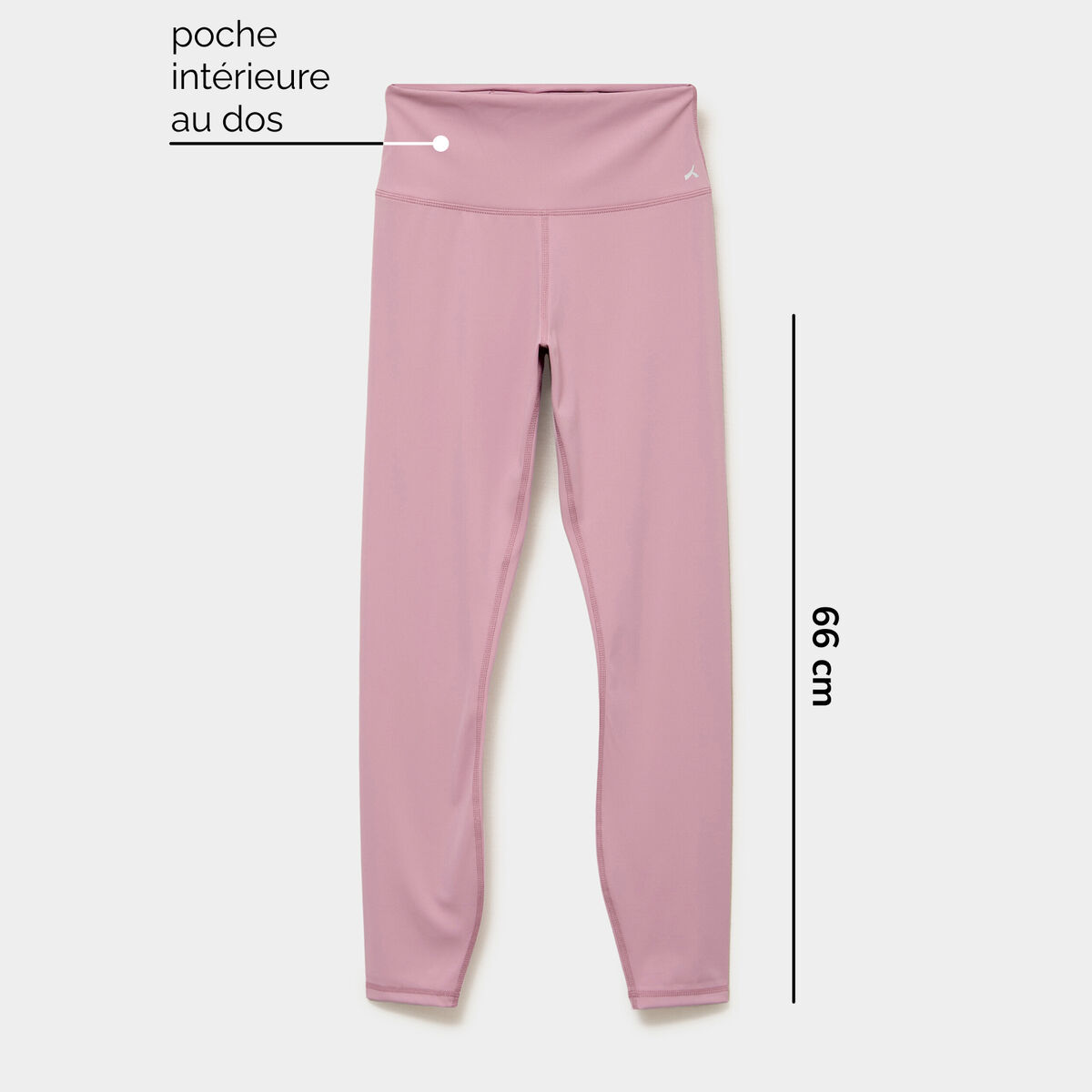 Legging de sport gainant taille haute mauve femme