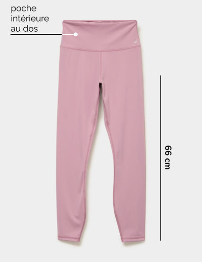 Legging de sport gainant taille haute mauve femme