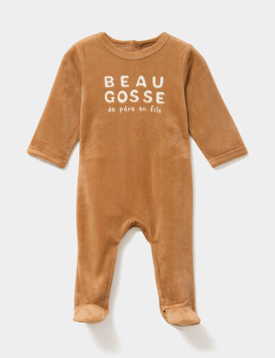 Dors-bien manches longues boutonn&eacute; camel b&eacute;b&eacute;