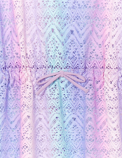 Robe de plage ajourée parme fille