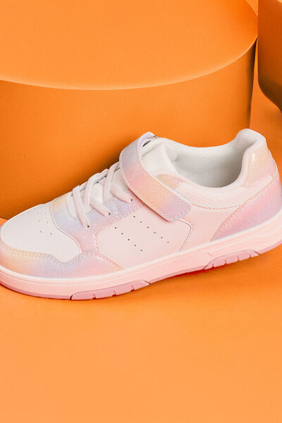 Tennis basses &agrave; scratchs bout renforc&eacute; multicolore fille