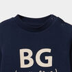Sweat molletonn&eacute; &eacute;paule boutonn&eacute;e bleu marine b&eacute;b&eacute; gar&ccedil;on