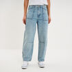 Jean balloon coton denim bleach femme