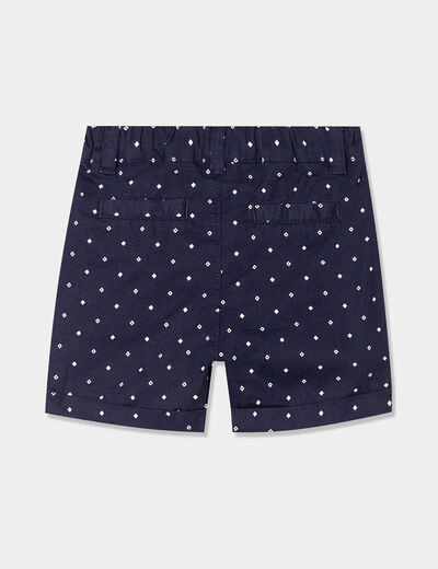 Short droit taille élastiquée coton bleu marine bébé garçon