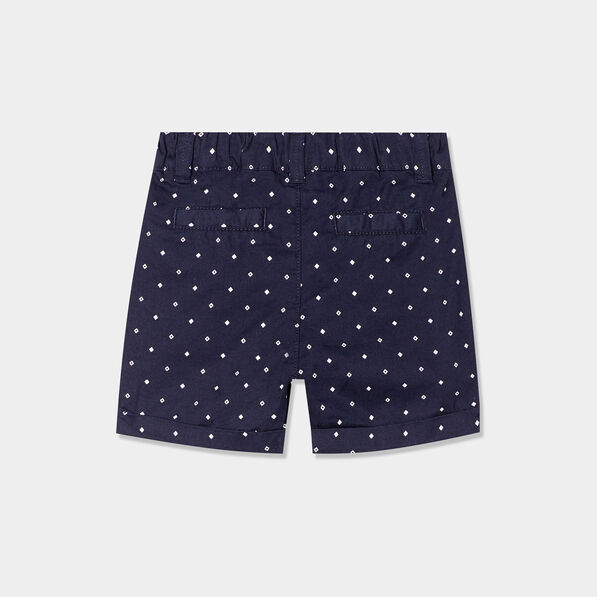 Short droit taille élastiquée coton bleu marine bébé garçon