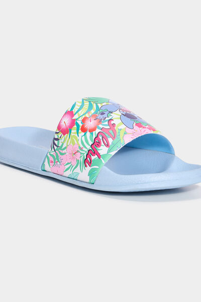 Mules de plage Stitch bleu femme