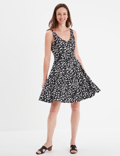 Robe patineuse à bretelles noir femme