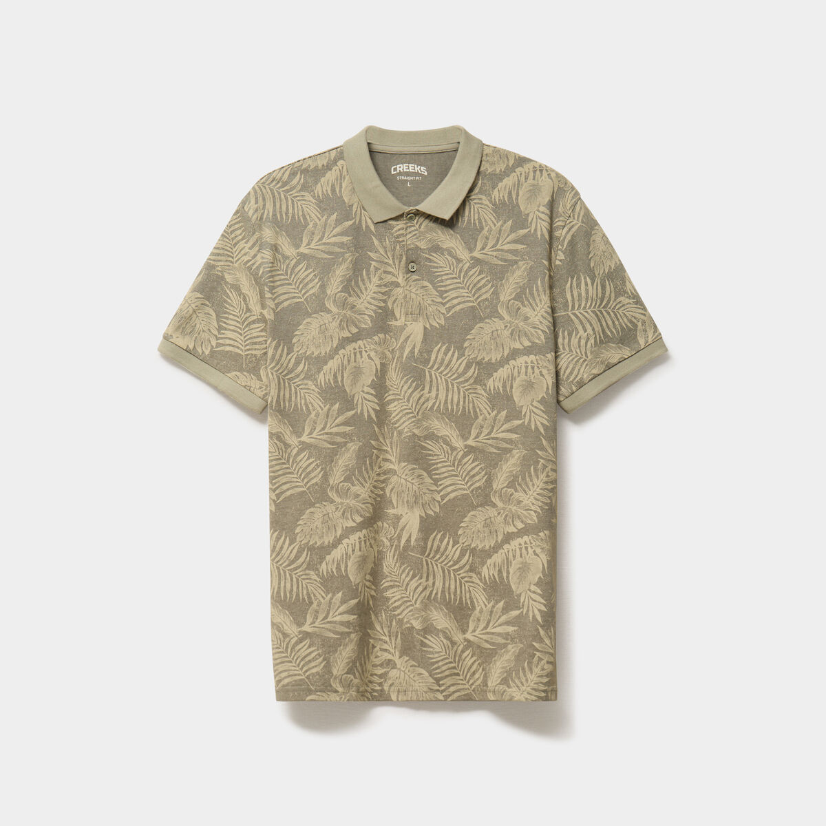 Polo jersey droit manches courtes coton vert homme