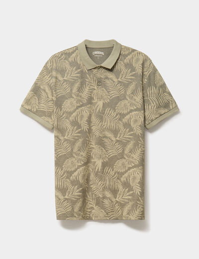 Polo jersey droit manches courtes coton vert homme