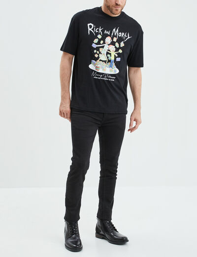 T-shirt à manches courtes Rick et Morty noir homme