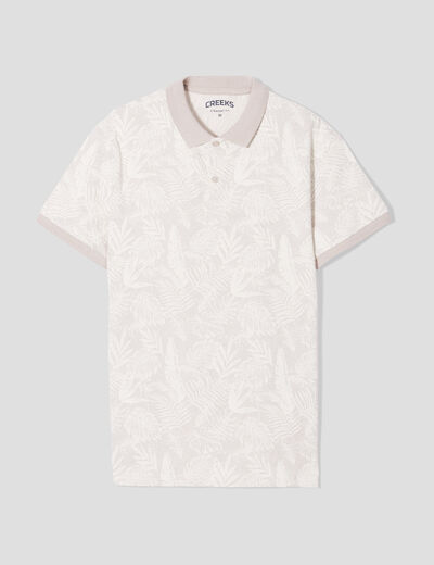 Polo droit manches courtes coton Creeks beige homme