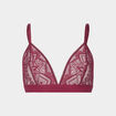 Soutien-gorge triangle en dentelle bordeaux femme