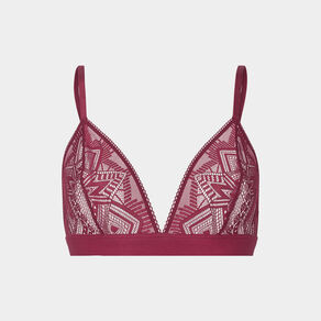 soutien gorge triangle en dentelle bordeaux femme Soutien-gorge triangle en dentelle bordeaux femme