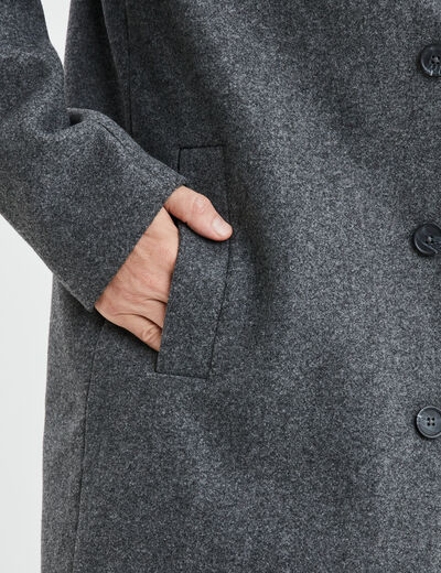 Manteau long fermeture boutonnée Creeks gris homme