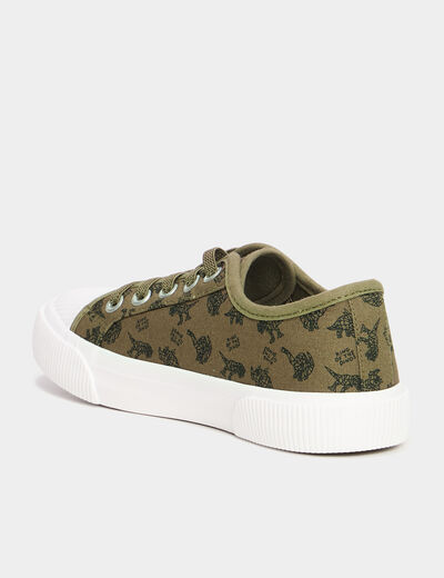 Tennis basses en toile vert kaki garçon