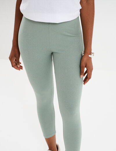 Legging 7/8ème taille élastiquée vert pastel femme