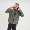 Blouson d&eacute;perlant fourr&eacute; &agrave; capuche gris homme