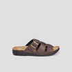 Mules avec brides boucles marron homme