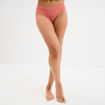 Tanga en dentelle doublure coton vieux rose femme