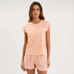 Ensemble pyjama short et t-shirt orange clair femme