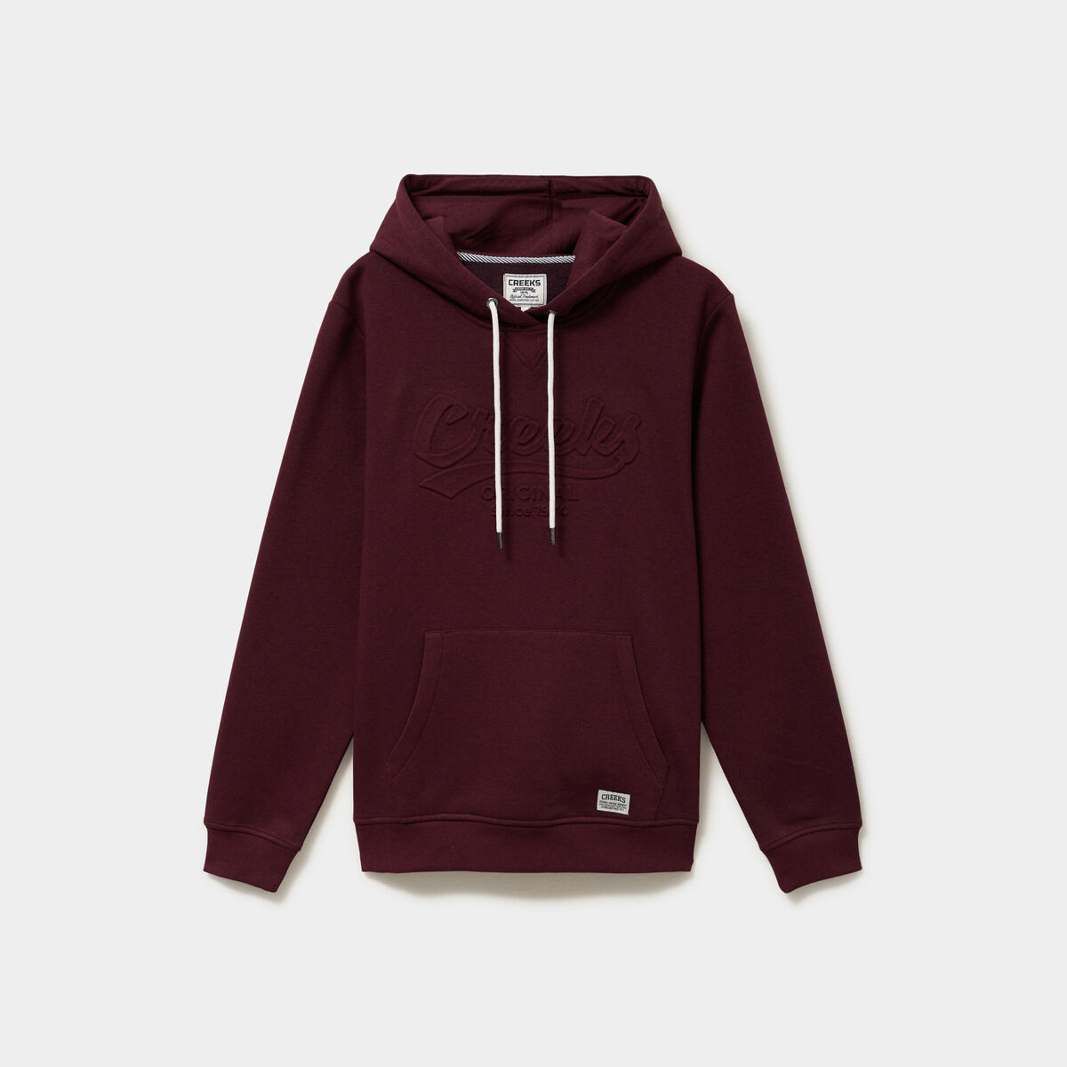 Sweat hoodie 1 poche et capuche prune homme