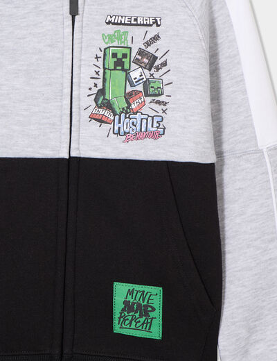 Sweat zippé à capuche Minecraft multicolore garçon