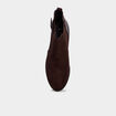 Boots &agrave; talons et boucles marron fonc&eacute; femme