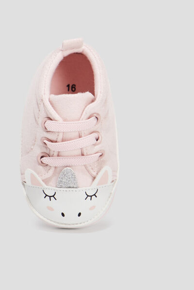 Tennis à lacets rose bébé fille
