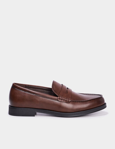 Mocassins à bout rond marron homme