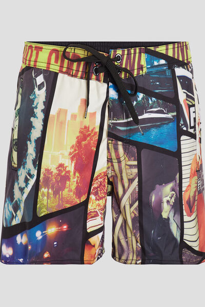 Short de bain multicolore homme