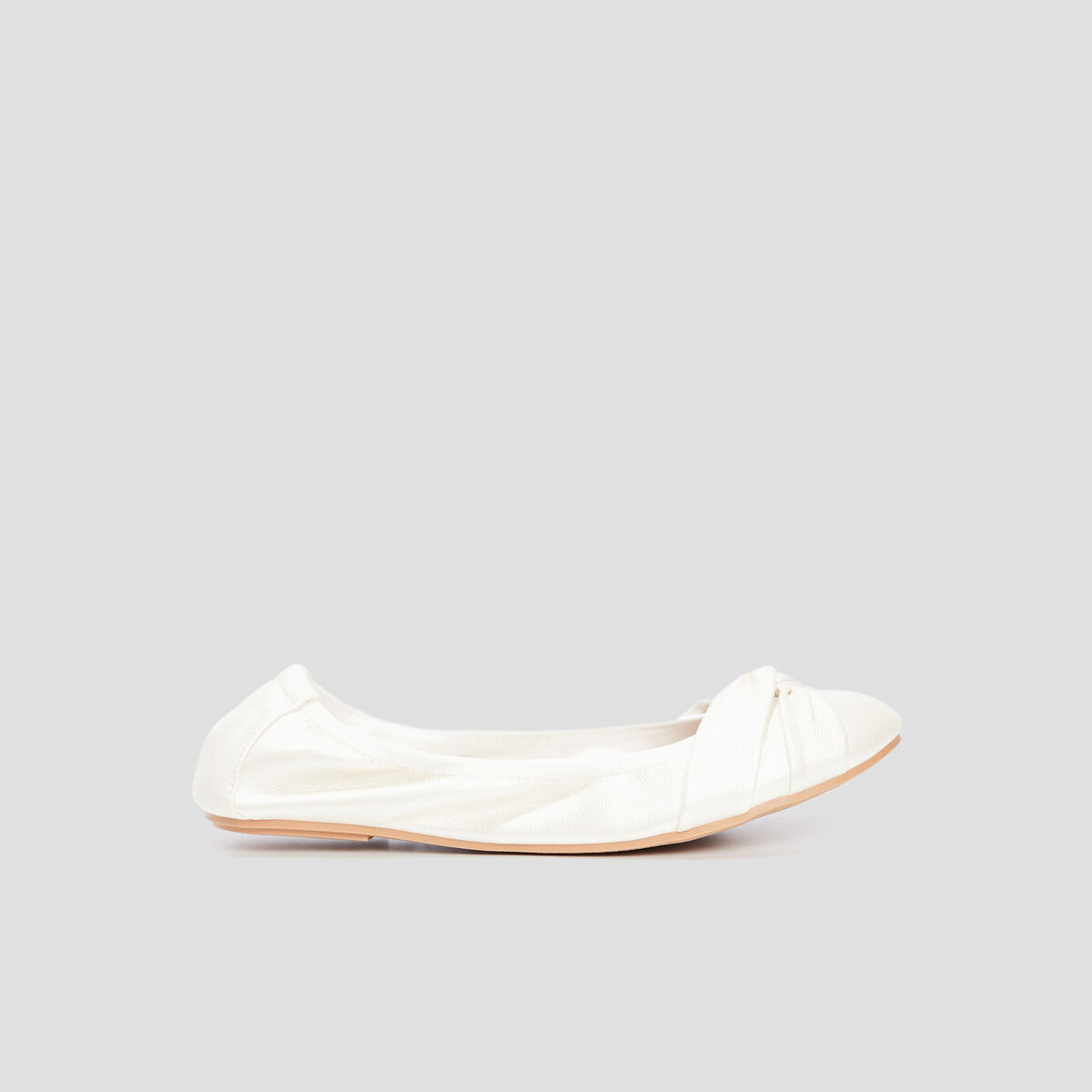 Ballerines effet nou&eacute; blanc femme