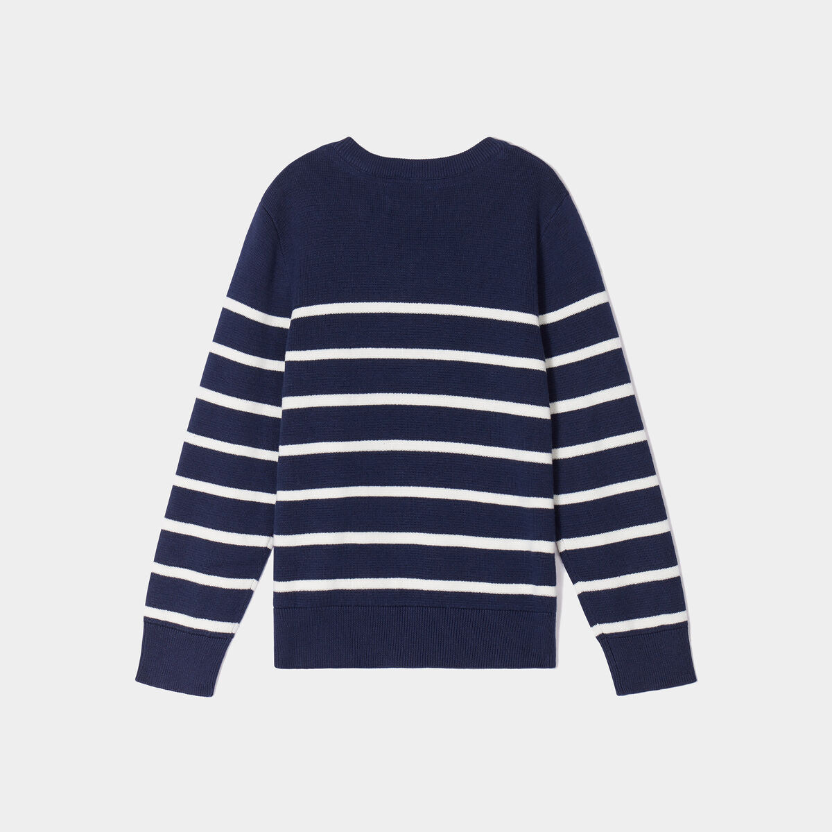 Pull marinière col rond coton Creeks bleu marine garçon