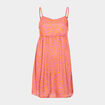 Robe courte évasée fluide rose femme