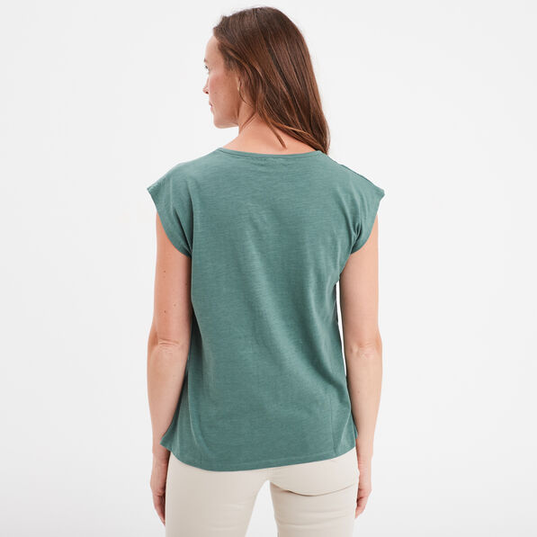 t shirt col rond manches courtes creeks vert emeraude femme T-shirt col rond manches courtes Creeks vert émeraude femme