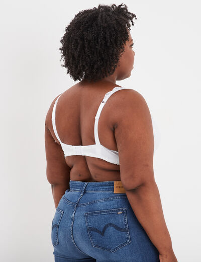 Soutien-gorge corbeille dentelle blanc femme grande taille
