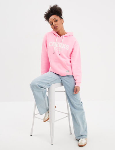Sweat à capuche hoodie Creeks Original rose fluo femme