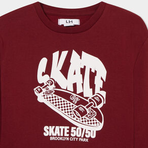 sweat col rond manches longues bordeaux garcon Sweat col rond manches longues bordeaux garçon