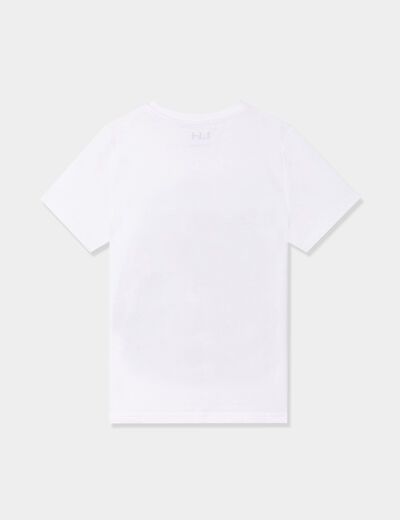 T-shirt col rond et manches courtes blanc garçon