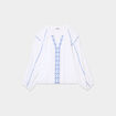 Blouse brodée manches longues coton blanc femme