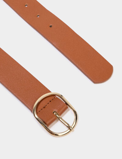 Ceinture avec boucle marron cognac femme